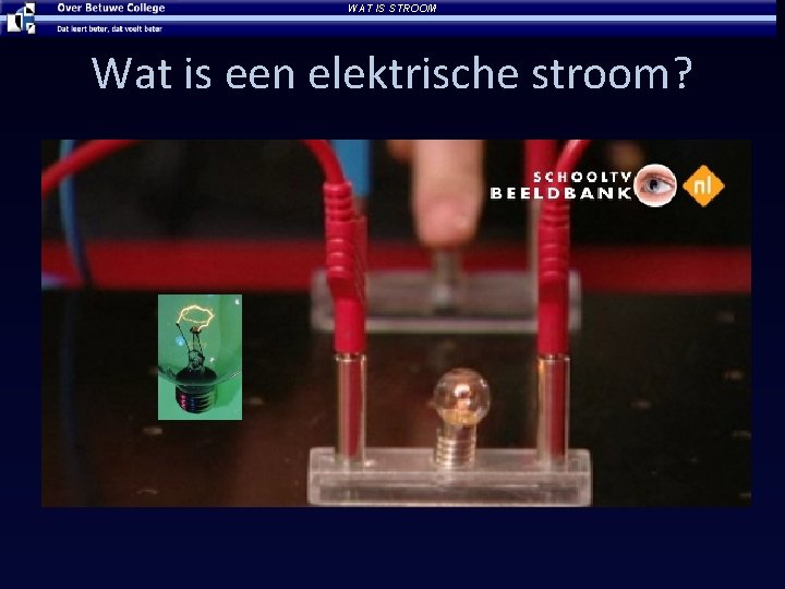 WAT IS STROOM Wat is een elektrische stroom? 