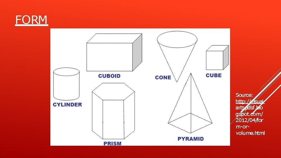 FORM Source: http: //visual artspdsf. blo gspot. com/ 2012/04/for m-orvolume. html FORM Source: http: //visual artspdsf. blo gspot. com/ 2012/04/for m-orvolume. html