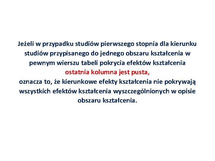 Jeżeli w przypadku studiów pierwszego stopnia dla kierunku studiów przypisanego do jednego obszaru kształcenia