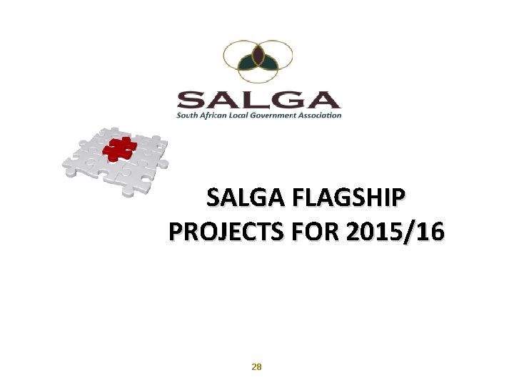 www. salga. org. za SALGA FLAGSHIP PROJECTS FOR 2015/16 28 