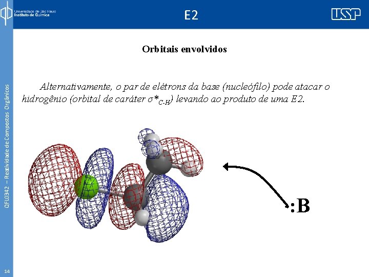 E 2 QFL 0342 – Reatividade de Compostos Orgânicos Orbitais envolvidos 14 Alternativamente, o