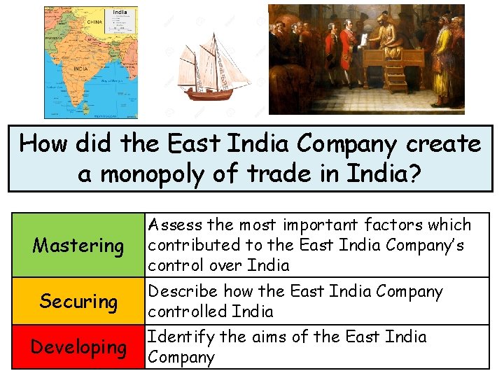 How did the East India Company create a monopoly of trade in India? Mastering