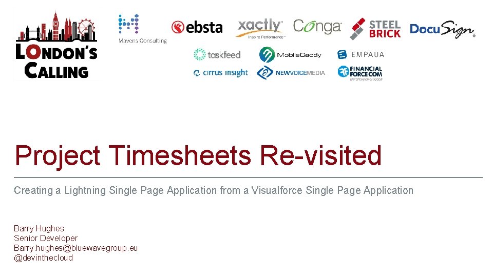 Project Timesheets Revisited Creating a Lightning Single Page
