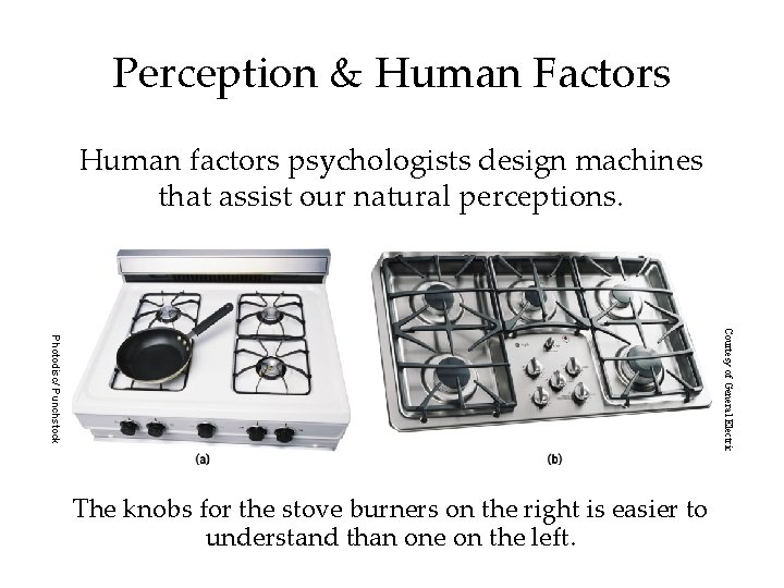 Perception & Human Factors Human factors psychologists design machines that assist our natural perceptions.