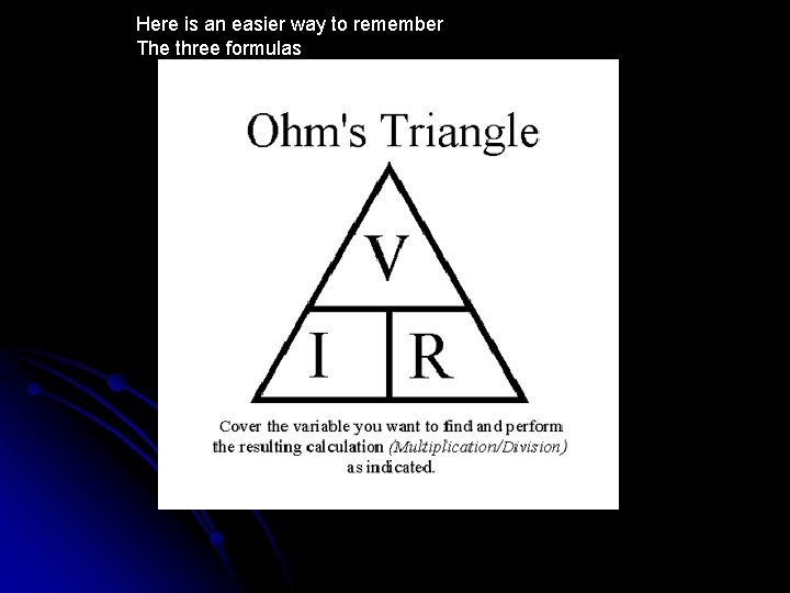 Here is an easier way to remember The three formulas 