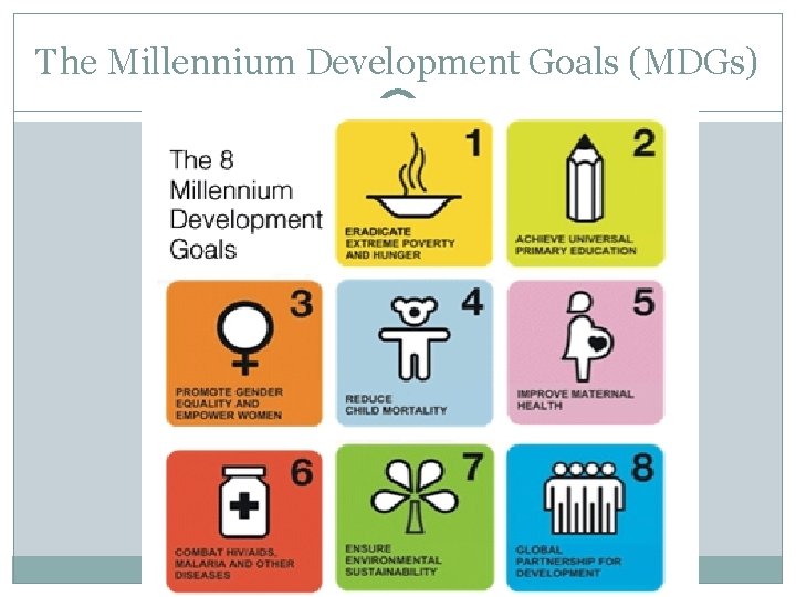 The Millennium Development Goals (MDGs) 