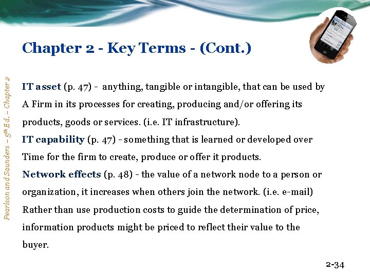 Pearlson and Saunders – 5 th Ed. – Chapter 2 - Key Terms -