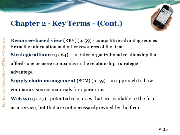 Pearlson and Saunders – 5 th Ed. – Chapter 2 - Key Terms -