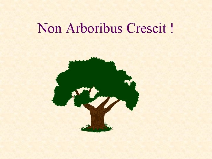 Non Arboribus Crescit ! 