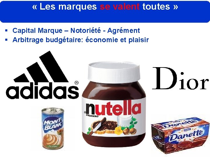  « Les marques se valent toutes » § Capital Marque – Notoriété -