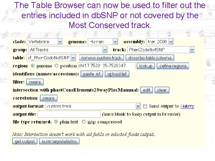 The Table Browser can now be used to filter out the entries included in