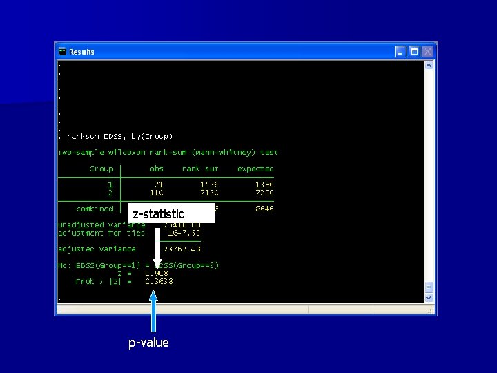 z-statistic p-value z-statistic p-value