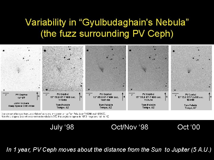 Variability in “Gyulbudaghain's Nebula” (the fuzz surrounding PV Ceph) July ‘ 98 Oct/Nov ‘