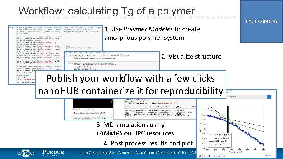 Workflow: calculating Tg of a polymer FACE CAMERA 1. Use Polymer Modeler to create