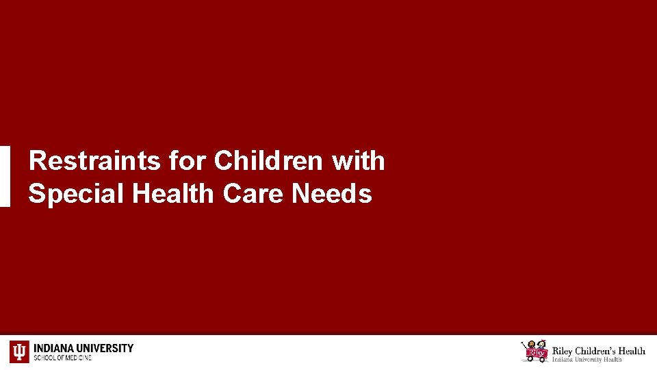 Restraints for Children with Special Health Care Needs 