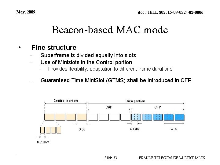 May. 2009 doc. : IEEE 802. 15 -09 -0324 -02 -0006 Beacon-based MAC mode