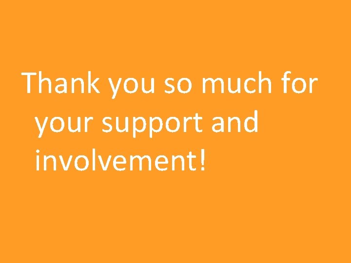 Thank you so much for your support and involvement! 