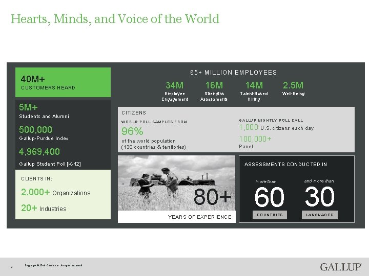 Hearts, Minds, and Voice of the World 65+ MILLION EMPLOYEES 40 M+ CUSTOMERS HEARD