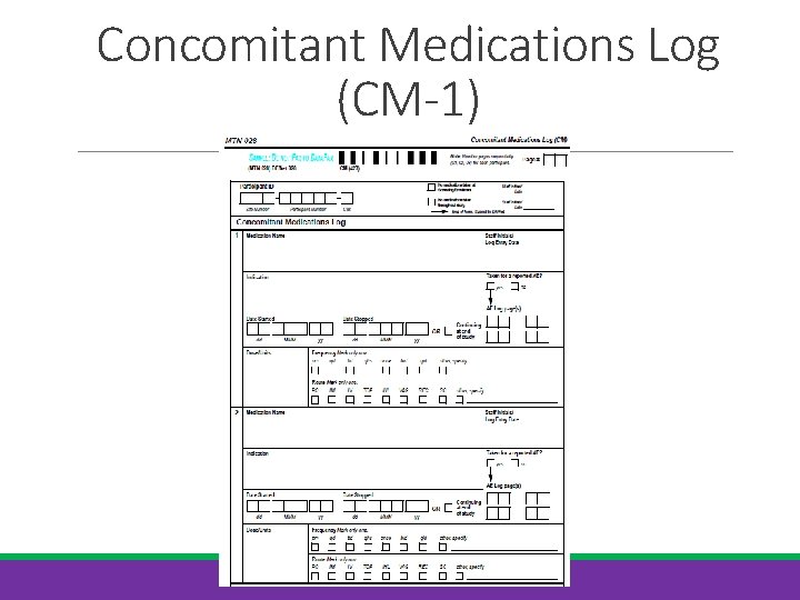 Concomitant Medications Log (CM-1) 