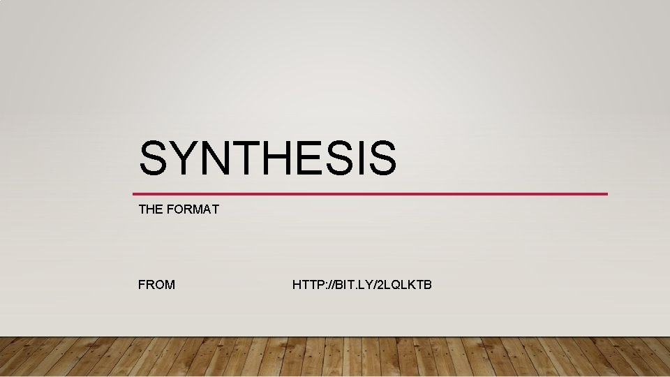 SYNTHESIS THE FORMAT FROM HTTP: //BIT. LY/2 LQLKTB 