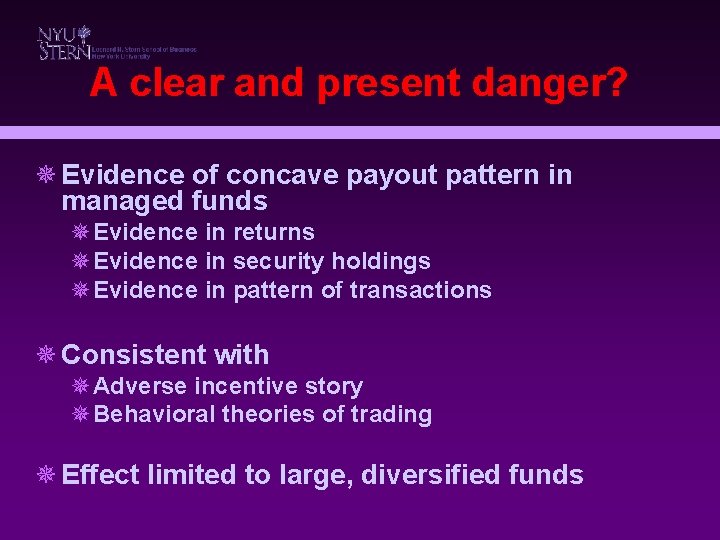 A clear and present danger? ¯ Evidence of concave payout pattern in managed funds