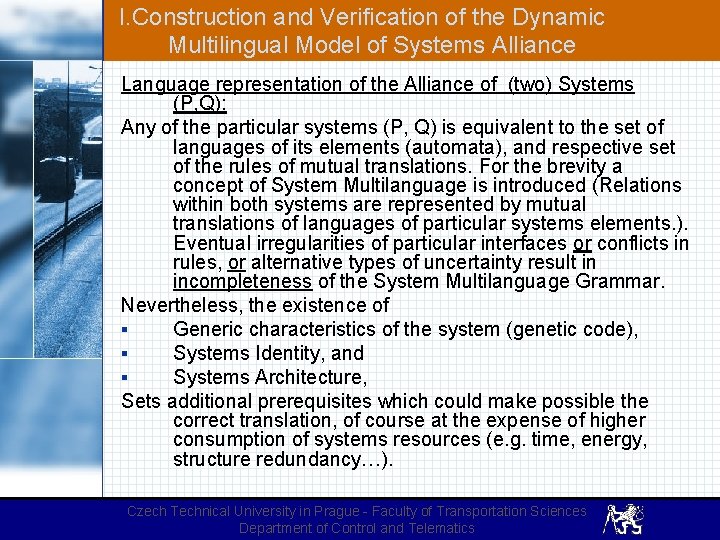 I. Construction and Verification of the Dynamic Multilingual Model of Systems Alliance Language representation