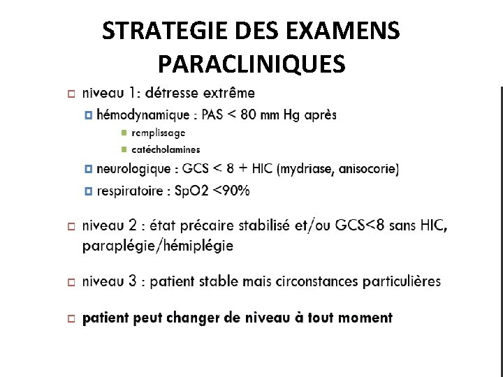 STRATEGIE DES EXAMENS PARACLINIQUES 