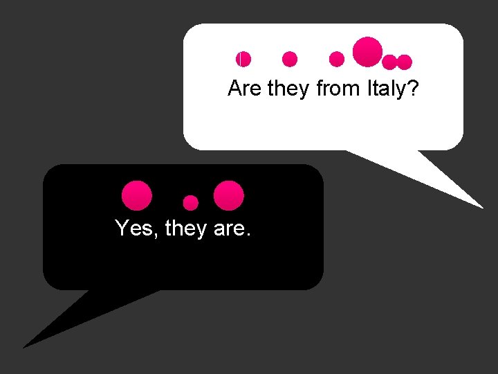 Are they from Italy? Yes, they are. 