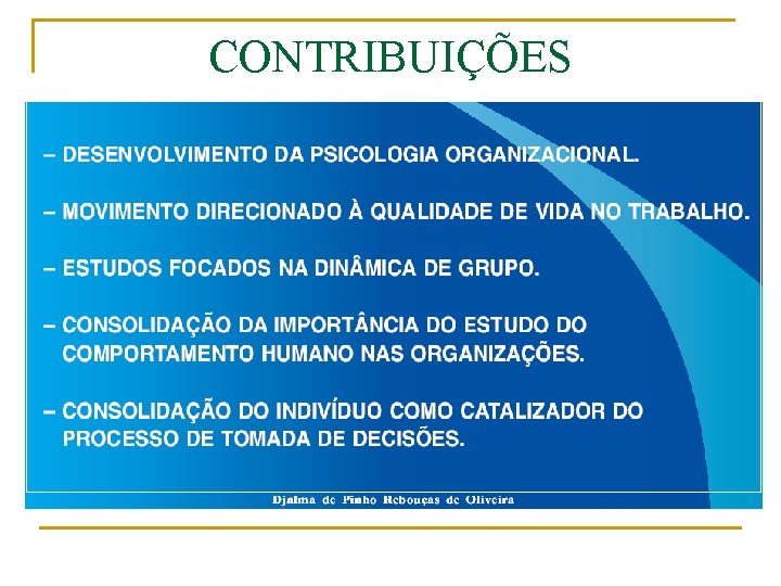 CONTRIBUIÇÕES 