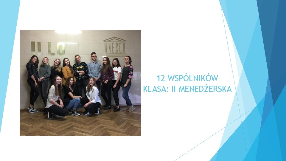 12 WSPÓLNIKÓW KLASA: II MENEDŻERSKA 