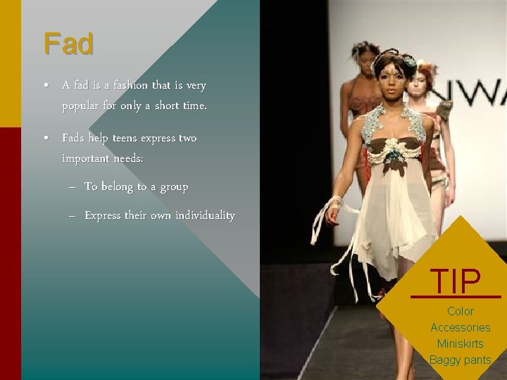 Fad • A fad is a fashion that is very popular for only a