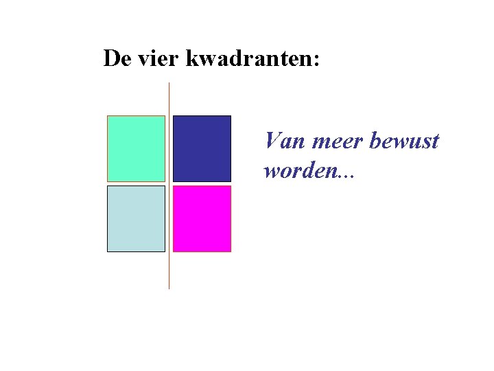 De vier kwadranten: Van meer bewust worden. . . 