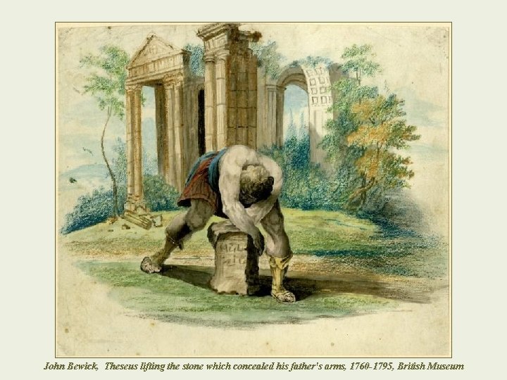 John Bewick, Theseus lifting the stone which concealed his father's arms, 1760 -1795, British John Bewick, Theseus lifting the stone which concealed his father's arms, 1760 -1795, British