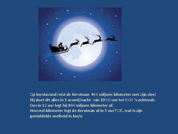 Op kerstavond reist de Kerstman 466 miljoen kilometer met zijn slee! Hij doet dit