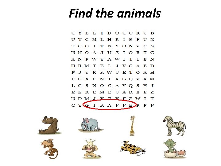 Find the animals 