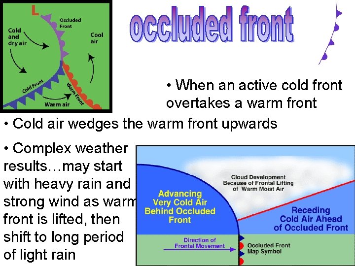  • When an active cold front overtakes a warm front • Cold air
