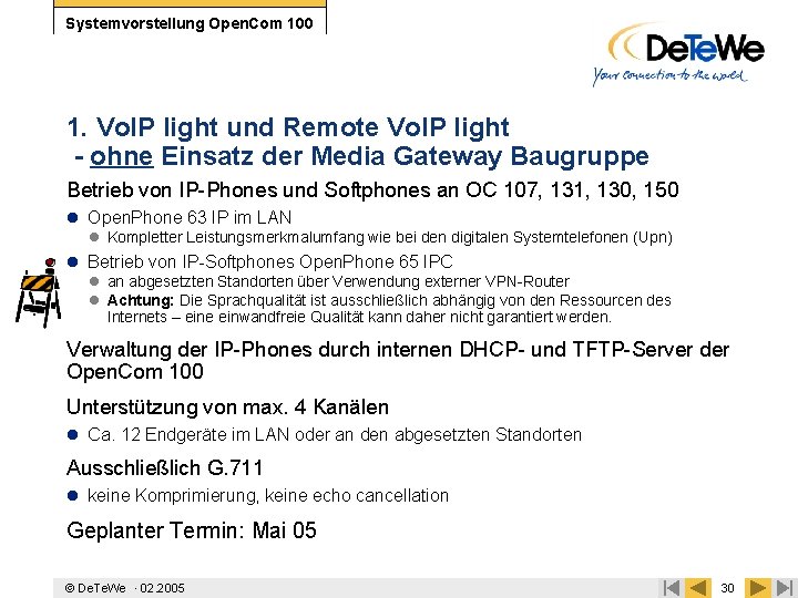 Systemvorstellung Open. Com 100 1. Vo. IP light und Remote Vo. IP light -