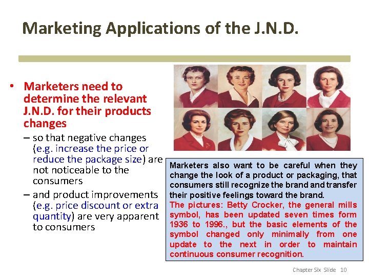 Marketing Applications of the J. N. D. • Marketers need to determine the relevant