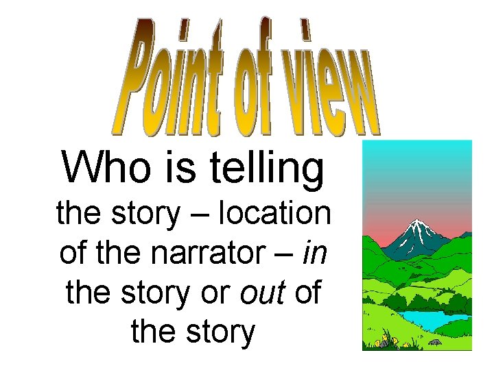 Who is telling the story – location of the narrator – in the story