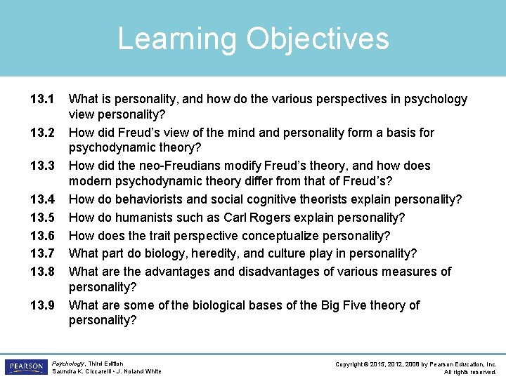 Chapter 13 Theories of Personality psychology fourth edition