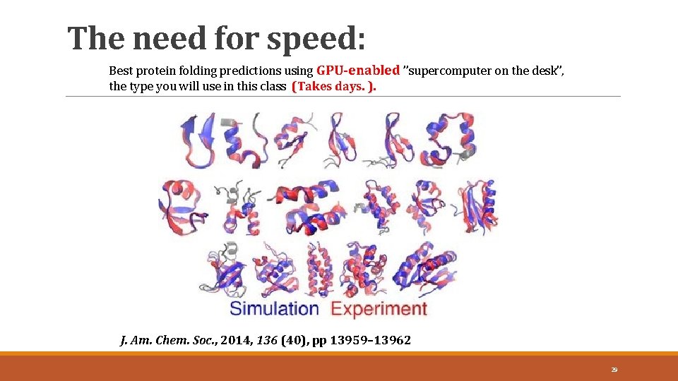 The need for speed: Best protein folding predictions using GPU-enabled ”supercomputer on the desk”,
