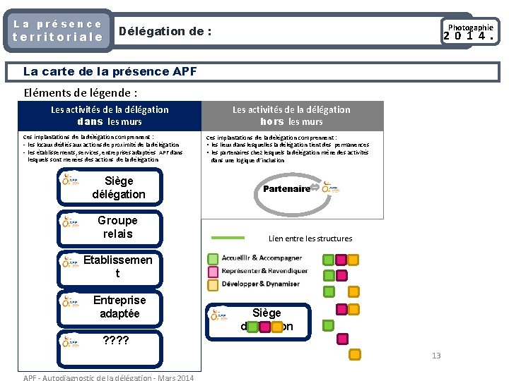 La présence territoriale Photogaphie Délégation de : 2 0 1 4. La carte de