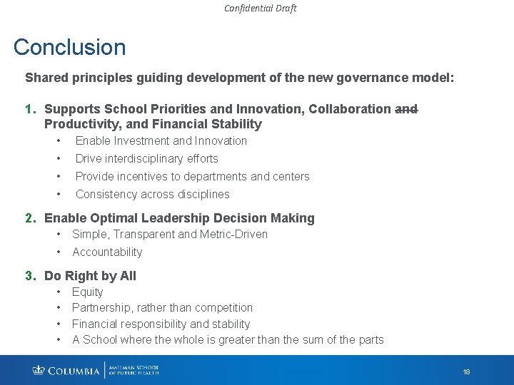 Confidential Draft Conclusion Shared principles guiding development of the new governance model: 1. Supports