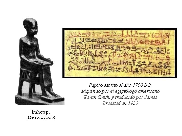 Papiro escrito el año 1700 BC, adquirido por el egiptólogo americano Edwin Smith, y