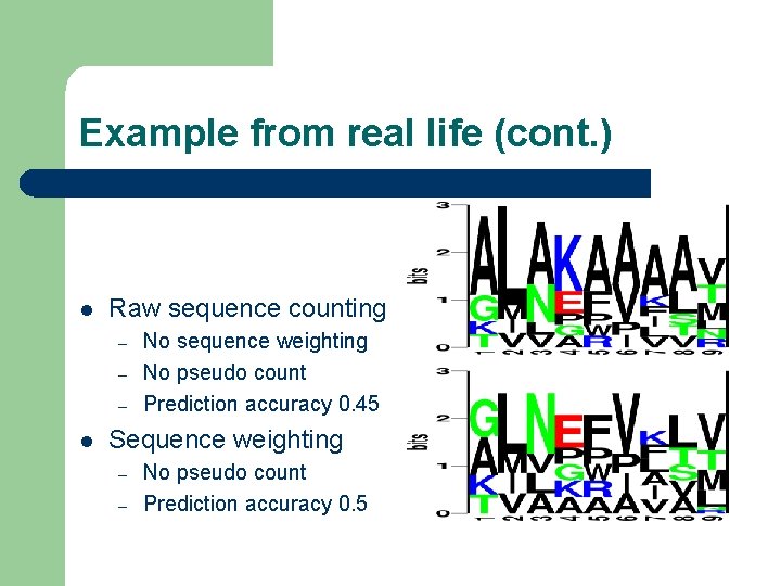 Example from real life (cont. ) l Raw sequence counting – – – l