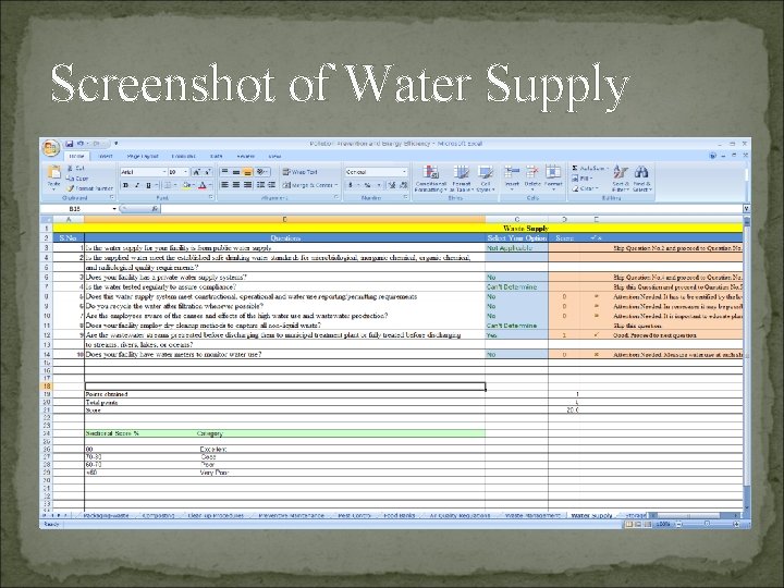 Screenshot of Water Supply 