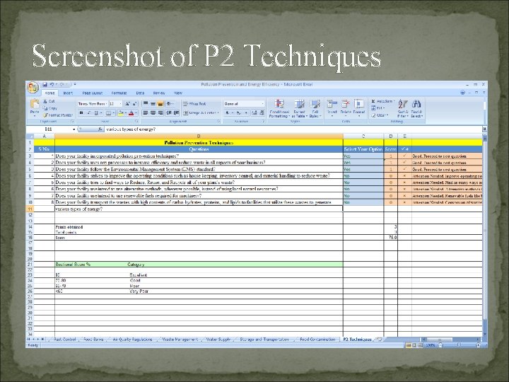 Screenshot of P 2 Techniques 