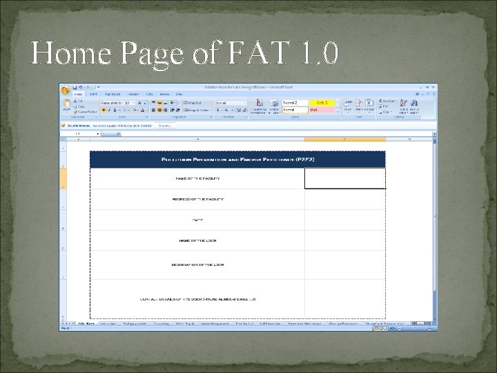 Home Page of FAT 1. 0 