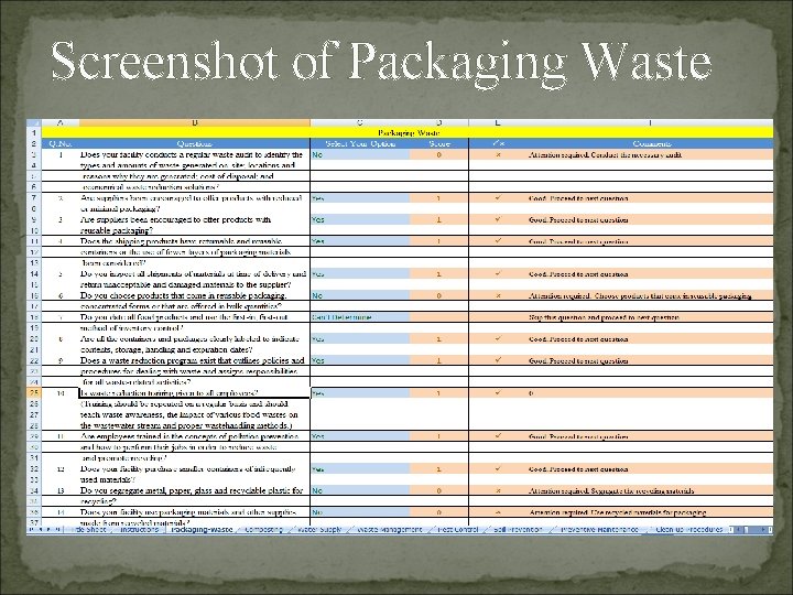 Screenshot of Packaging Waste 