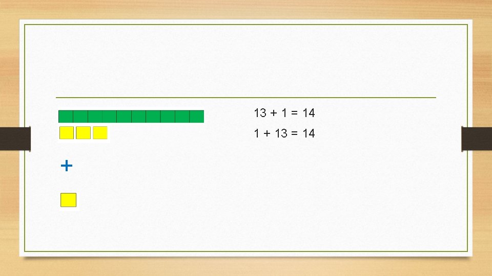 13 + 1 = 14 1 + 13 = 14 + 